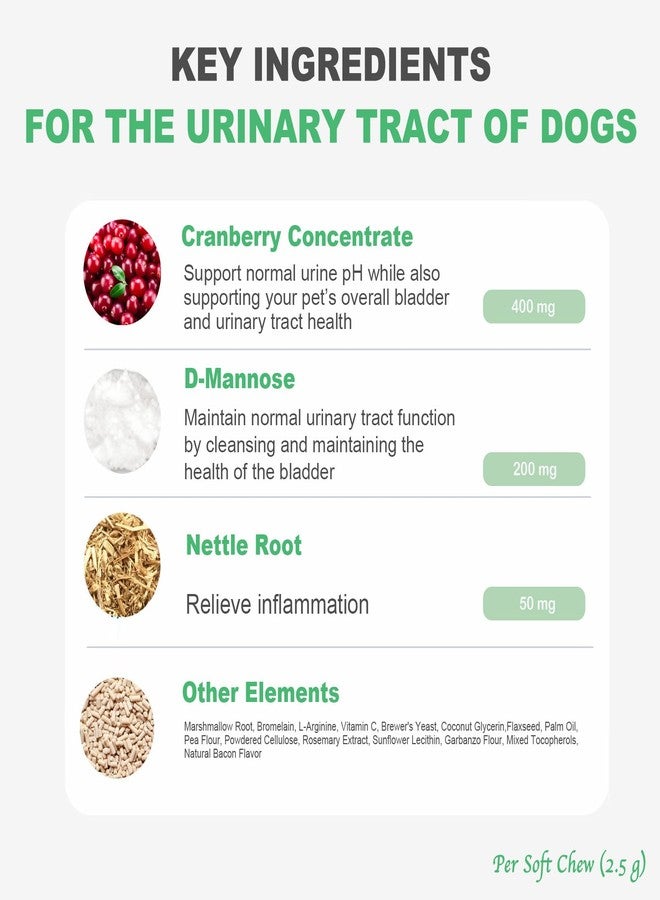 MARIMER Urinary Tract Support for Dogs – Cranberry, D-Mannose, Marshmallow Root & Vitamin C – Soft Chews for Bladder & Kidney Health – Chicken Flavor – 100 Count – for Dogs - Image 4